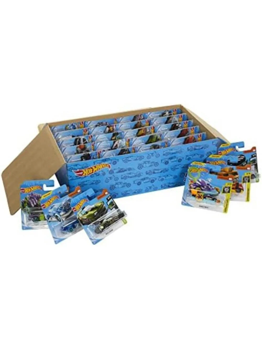 50-Pack of 1:64 Scale Hot Wheels Cars & Trucks, Individually Packaged Toys